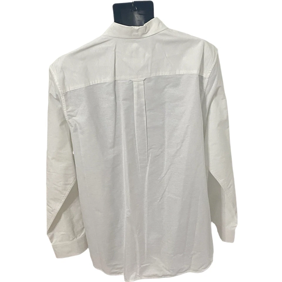 Camisa de vestir Merona para hombre calce a medida manga larga abotonada blanca talla 2XL Foto 2 de 4