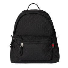 GUCCI Medium 2800 Black GG Canvas With Web Backpack New  Authentic