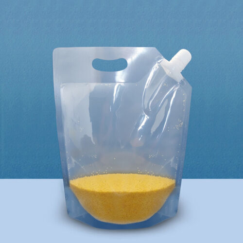 5pcs Stand Up Grain Seal Bag Refillable Plastic Drink Bag Spout Pouch for Juice - Picture 1 of 13
