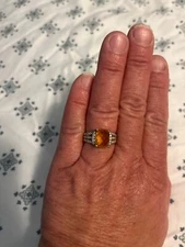 David Yurman Ring,  Petite Wheaton. Citrine, Size 6