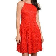 Angela Fashions Lace Sleeveless A-Line Mini Dress Red Size Small NWT