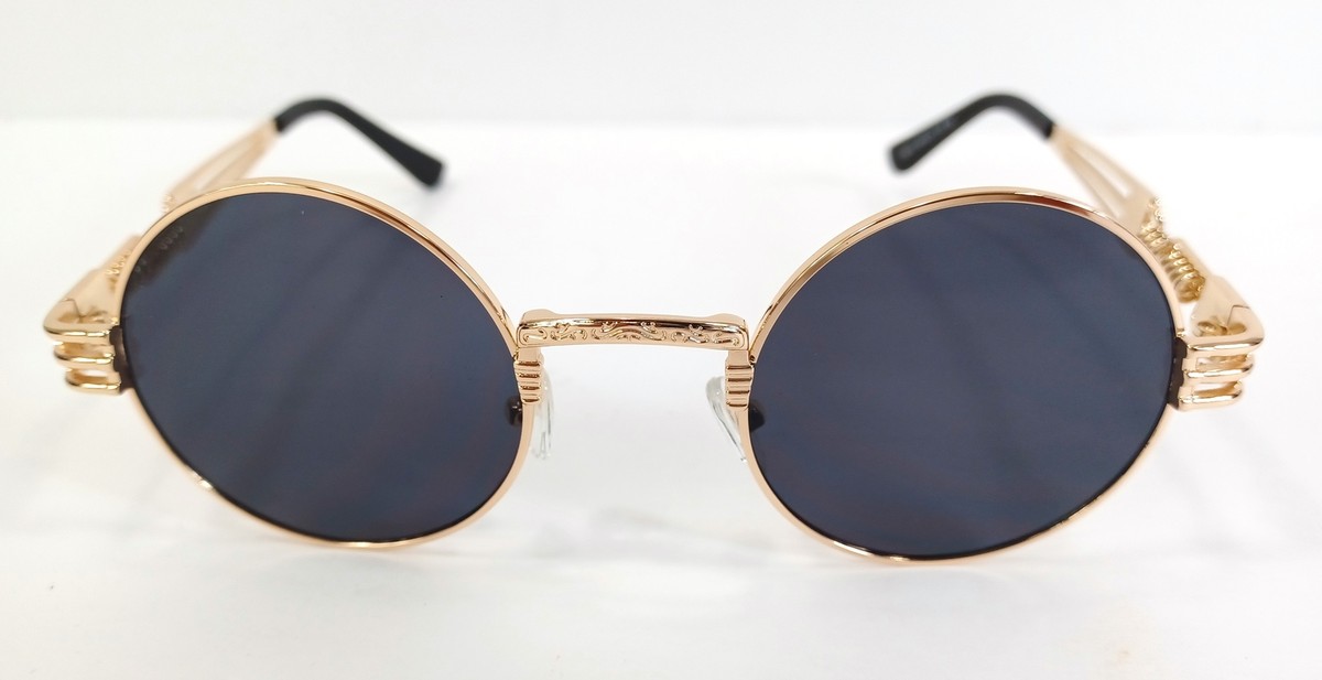 Stylish Black and Gold Round Glasses June Black & Golden Round Eyeglasses For Women | LensAlter  main image 3