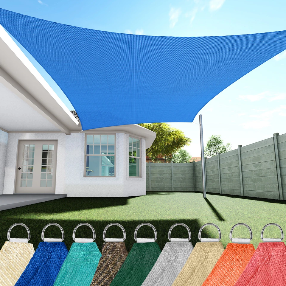 Sun Shade Sail Canopy Outdoor Rectangle Sand UV Block Sunshade For Backyard Deck