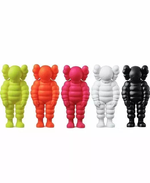 KAWS What Party Figure Set 5 Yellow Orange Pink White Black Vinyl