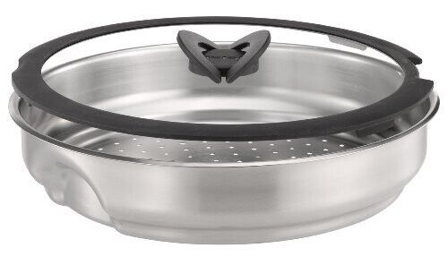 Tefal Ingenio Stainless Steel Steamer with Glass Lid, 24 cm For Sautepan - Picture 1 of 5