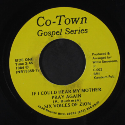 Sechs Voices Of Zion : If I Could Hear My Mother / Hang On IN Es Co-Town 7 ''