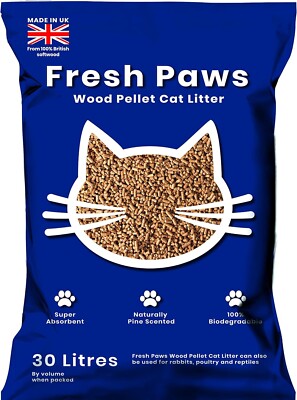 Premium Holzpellet Katzenstreu 30L - natürlich & saugfähig, Geruchskontrolle