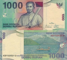 Indonesia 1000 Rupiah (2000) - Pattimura/Island and Boat Scene/p141a UNC