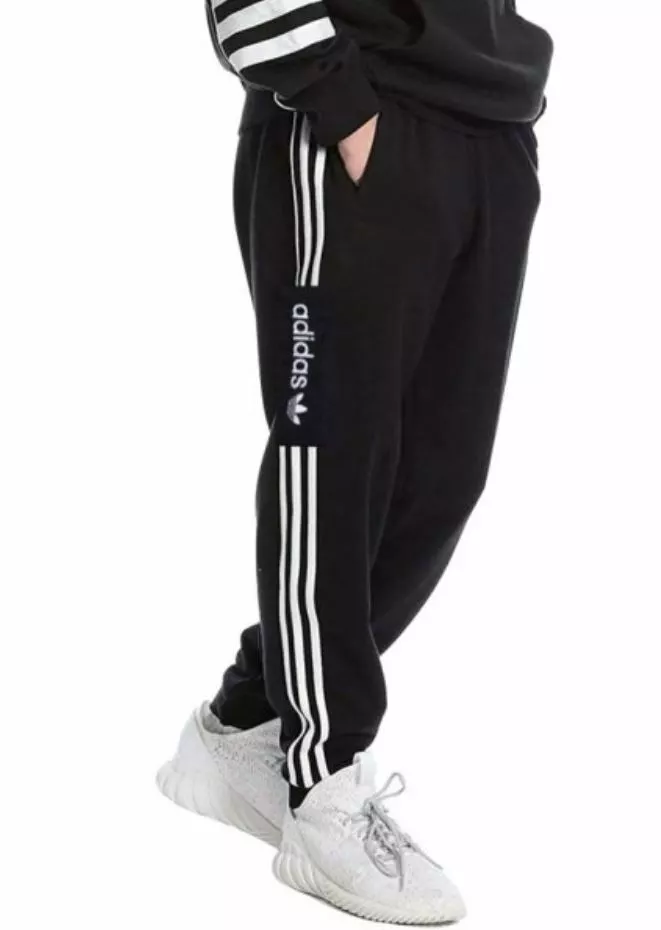 NEW MEN'S ADIDAS ORIGINALS 3 STRIPES TREFOIL TRACK PANTS ~SIZE LARGE #H31238