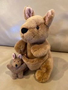 stuffed kangaroo with baby in pouch