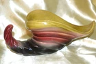 Hull Pottery Cornucopia Planter Green Red #64 Novelty Line Mid-50's