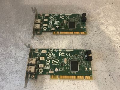 Lot of 2 Dell J886H 1394 Dual Port FireWire Low Profile PCI Cards FAE10