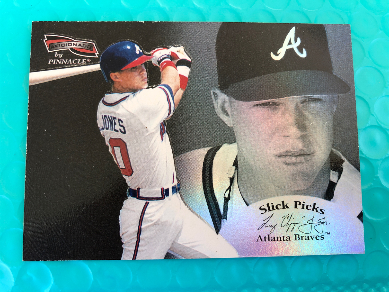 1996 Pinnacle Aficionado Slick Picks #30 Chipper Jones HOF MLB Atlanta Braves NM