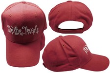 We The People Since 1776 Red / White 100 Cotton Adjustable Embroidered Cap Hat