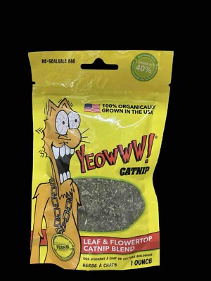 YEOWWW! Catnip 1 ounce Packet  Pure Leaf and Flowertop  For Cats and Kittens