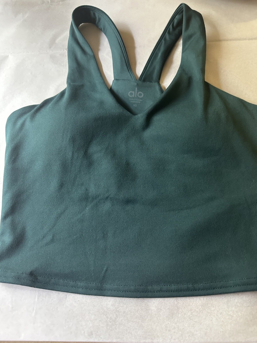 Alo Yoga Real Bra Tank -Midnight Green SIZE