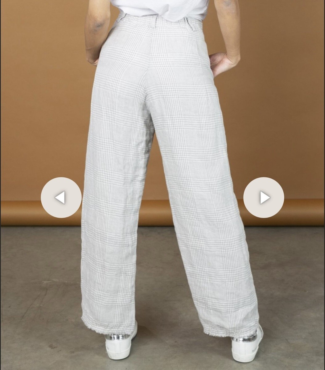 HANNOH WESSEL Linen PETRONILLA Wide Leg Raw Edge Pants TROUSERS 38