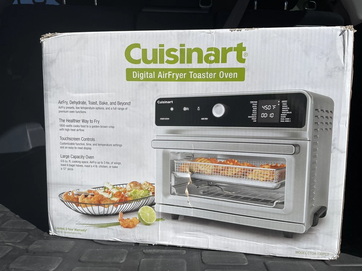 Cuisinart Digital Airfryer Toaster Oven, Stainless, .6 cu. ft. Nonstick,  NEW