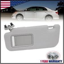 Sun Visor With Mirror Left Driver Side Gray LH For Toyota Corolla 2009-2013