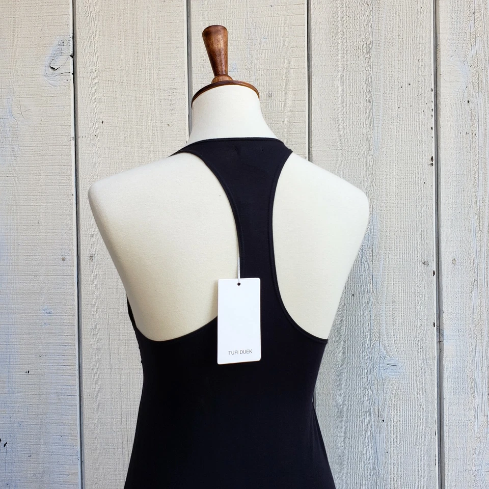 Nuevo con etiquetas Precio de venta sugerido por el fabricante $338 Vestido Tufi Duek Jersey Negro Seda Talla Pequeña S Foto 4 de 4