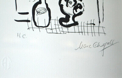 MARC CHAGALL Signed HC Lithograph ART, The BLACK & BLUE MARC CHAGALL Signed HC Lithograph ART, The BLACK & BLUE