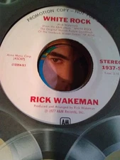 Rick Wakeman, White Rock ~ 1977 A&M promo 45 +sleeve
