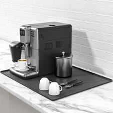 17.7"x14" Silicone Coffee Bar Mat, Non-Slip Hot Pad, Countertop Protector for...