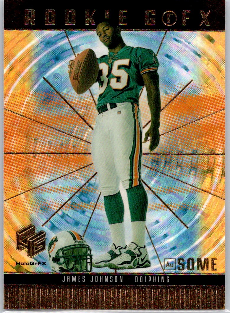 1999 Upper Deck HoloGrFX AuSome #73 James Johnson Rookie Miami Dolphins