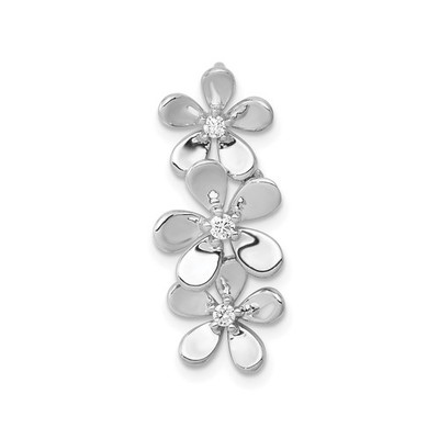 14k White Gold Diamond Floral Pendant Charm for Women Nature Spring Jewelry
