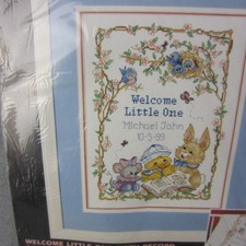 Dimensions Welcome Little One Birth Record Cross Stitch Kit 3845
