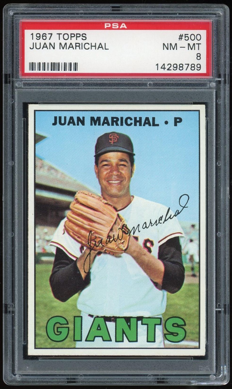 1967 Topps #500 Juan Marichal PSA 8 *8789