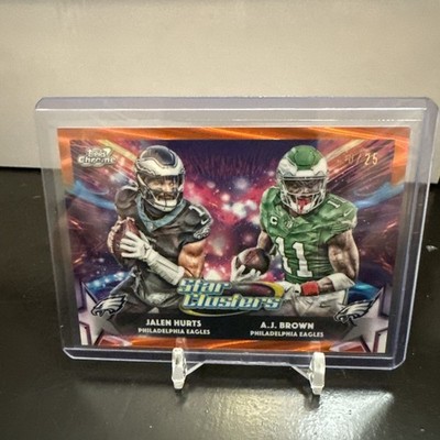 2025 Topps Chrome Cosmic Star Clusters A.J. Brown Jalen Hurts Orange /25