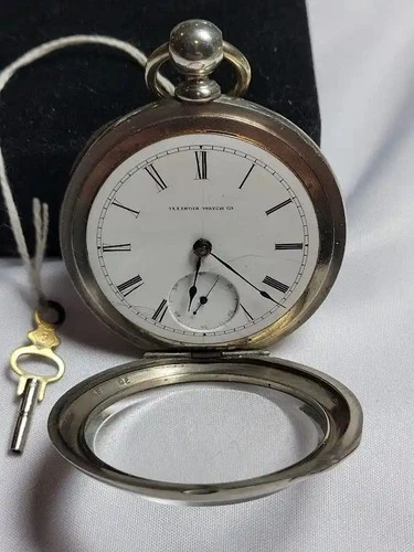 Antique 1885 Illinois 18s Key Wind Pocket Watch - Silverine Case - KEY INCLUDED