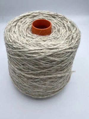 LINTON YARNS LTD 100% British Wool.Chunky Berber,knit,rug,Yorkshire Spun. 500g Cone. Natural.