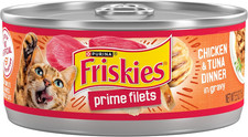 Purina Friskies Prime Filets Chicken and Tuna Dinner in Wet Cat Food Gravy - Pa