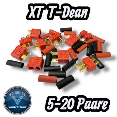   XT T-DEAN Dean T-Plug T-Stecker T-Connector Goldstecker Lipo Akku + Schrumpf  