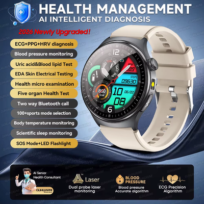 #ad 2026New Ai Diagnosis Care Smartwatch ECGPPG Accurate Uric Acid Blood Pressure B $141.99