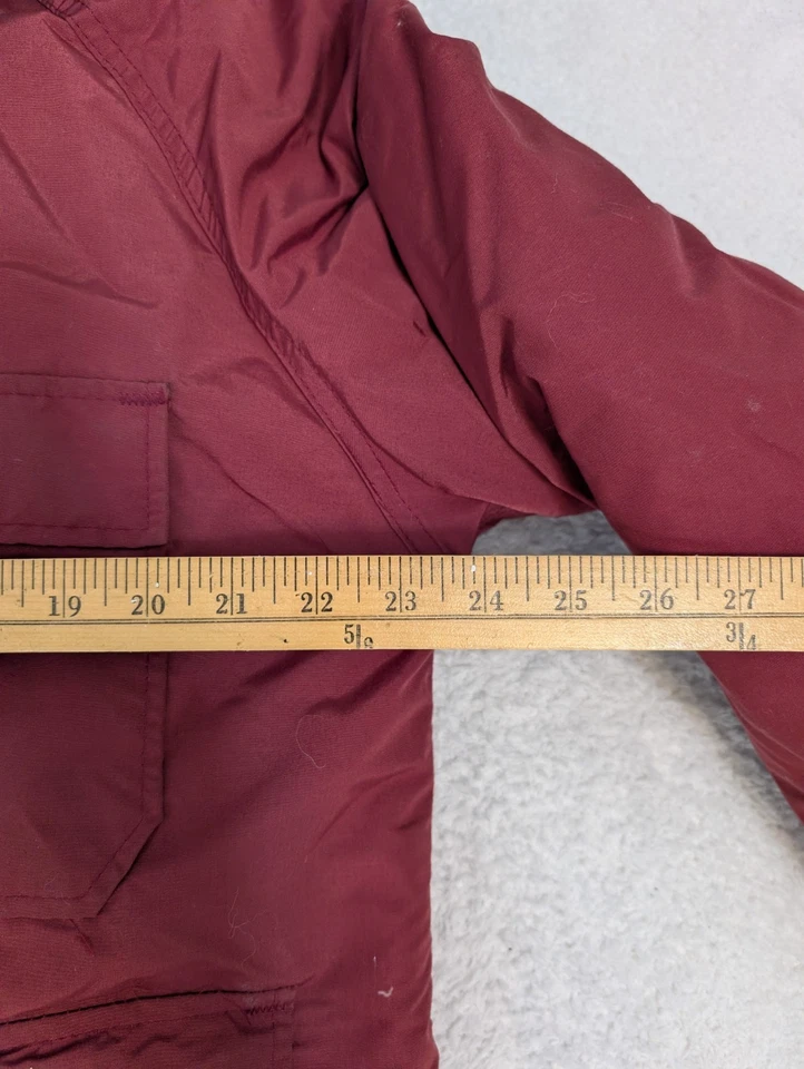 Chaqueta de Invierno LL Bean Goose Down Para Hombre Med Parka Granate 100% Nylon Con Capucha Foto 4 de 4