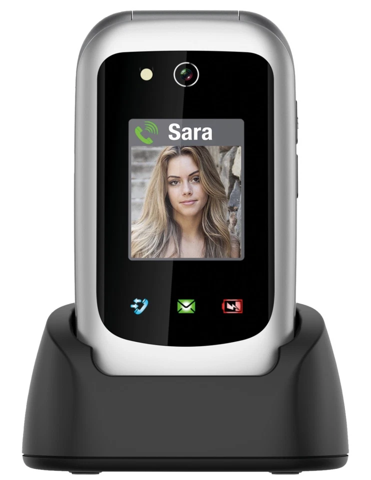 Saiet Prime GPS cellulare 4G a conchiglia per anziani Tasto SOS e Base ricarica - Immagine 2 di 4