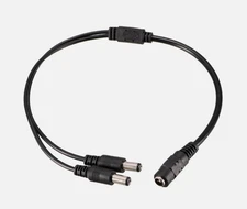 1 to 2 Port Splitter DC Power Cable Wire Adapter for CCTV Security Camera