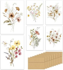 30 Pack Blank Greeting Cards with Envelopes 4x6 Floral Note Card Set