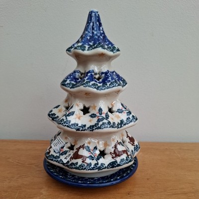 Ceramika Artystyczna Keramik Weihnachtsbaum Teelicht Rentier 17 cm