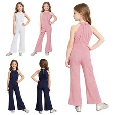 Kids Girls Leotard Shiny Costume Flower Girl Dancewear Ballroom Jumpsuit Modern
