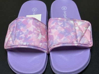Girls Slide Sandals Purple Kids Comfort Slides Size M 2/3 Summer Shoes