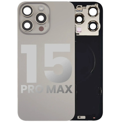 Back Glass W/Steel Plate Charging Magnet,Flashlight Flex For iPhone15 Pro Max