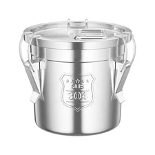 6L Stainless Steel Airtight Canister Rice Cereal Grain Canisters Container Fo...