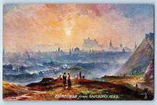 c1910s Edinburgh From Samson's Ribs United Kingdom Oilette Tuck Antique Postcard