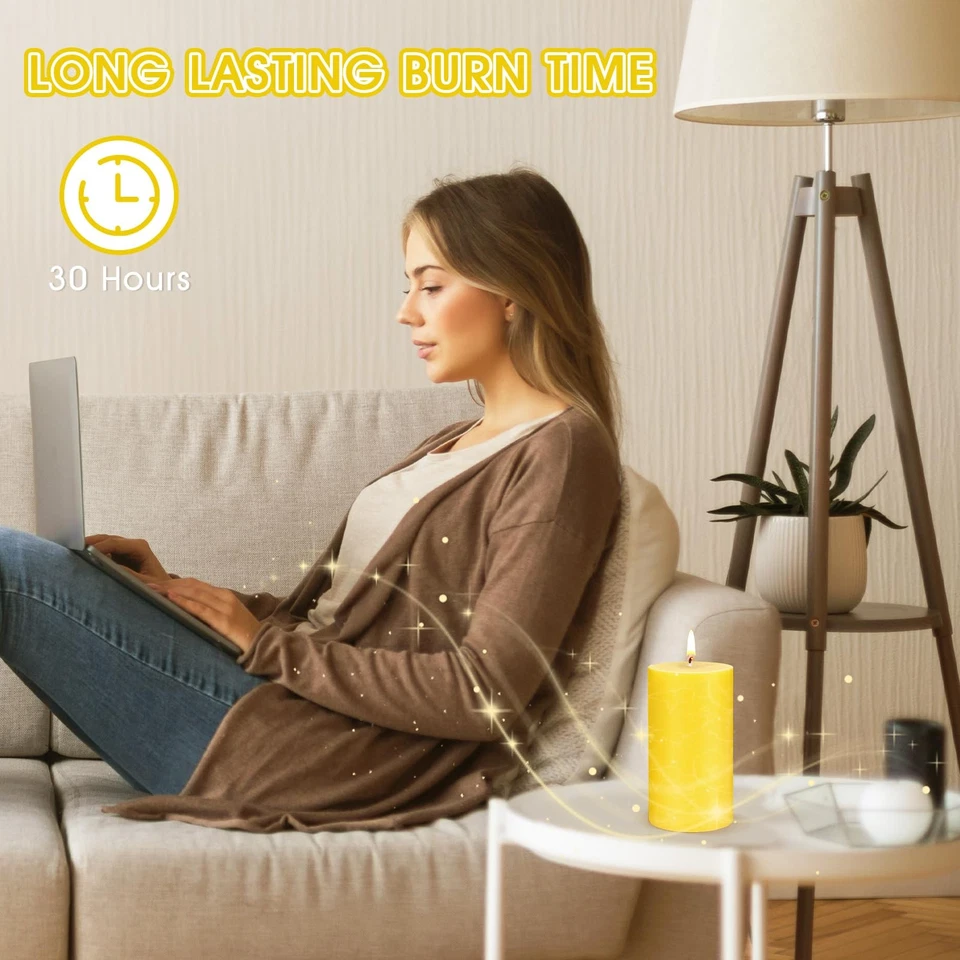 Lemongrass Scented Pillar Candles 2x4 Inch, Large Citronella Candles，Pillar C... - Image 4 of 4