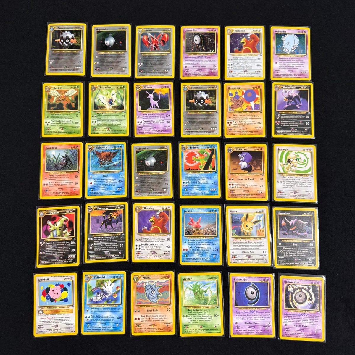 Pokemon WOTC Neo Discovery Partial Complete 52 Card Lot with Holos