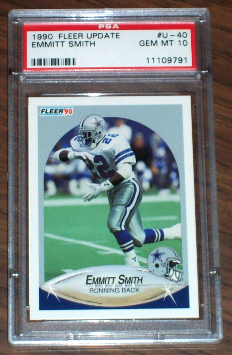 1990 Emmitt Smith rookie #U-40 Fleer Update PSA 10 Dallas Cowboys